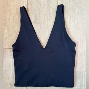 Babaton Contour V Neck Crop Top (Black)